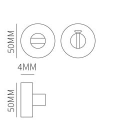 WC-garnituur Shuffle rond dun 4mm - RVS