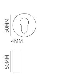 Cilinderrozet Shuffle rond dun 4mm - RVS
