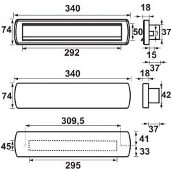 AXA briefplaat met tochtklep en schacht Curve Plus deurdikte tot 72mm. - aluminium/zwart geslepen