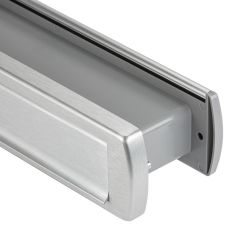 AXA briefplaat met tochtklep en schacht Curve Plus deurdikte tot 102mm. - aluminium geslepen