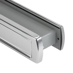 AXA briefplaat met tochtklep en schacht Curve Plus deurdikte tot 102mm. - aluminium naturel