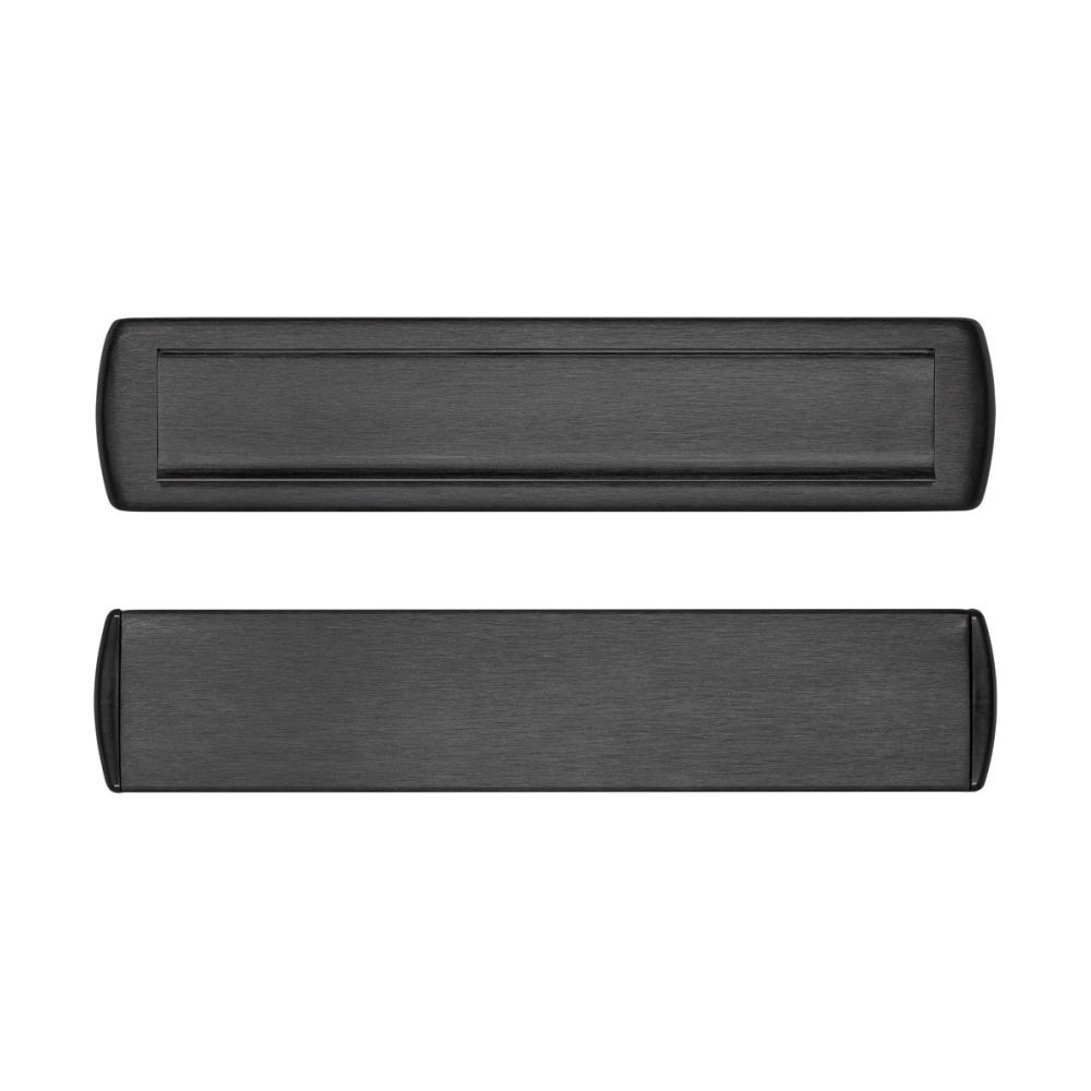 AXA briefplaat met tochtklep en schacht Curve Plus deurdikte tot 102mm. - aluminium/zwart geslepen