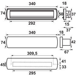 AXA briefplaat met tochtklep en schacht Curve Plus deurdikte tot 102mm. - aluminium/zwart geslepen
