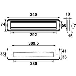 AXA briefplaat Curve Plus - aluminium geslepen