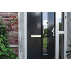 AXA briefplaat Curve Plus - aluminium geslepen