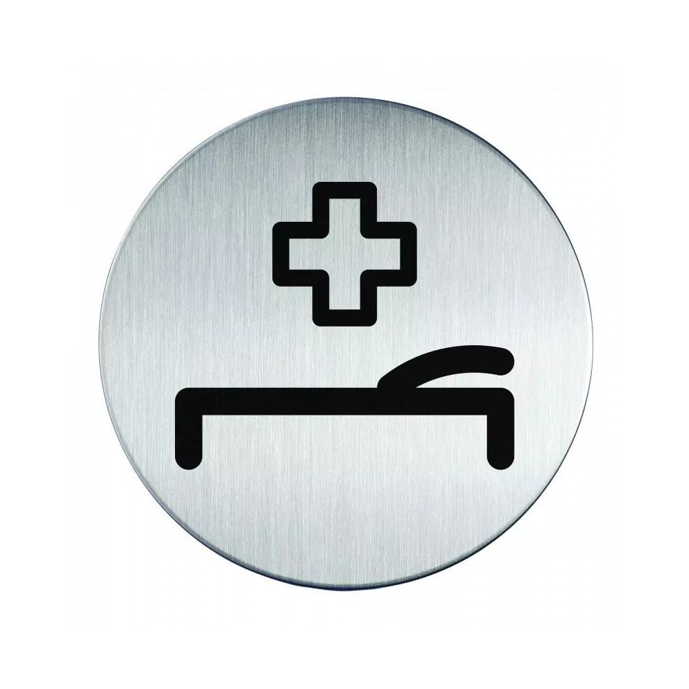 Pictogram zelfklevend rond EHBO-ruimte RVS