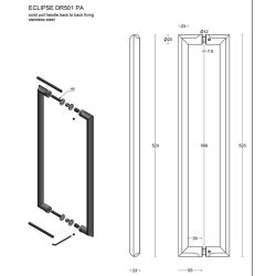 Set grepen David Rockwell ECLIPSE DR501 PA incl. paarsgewijze bevestiging - PVD mat zwart