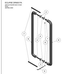 Set grepen David Rockwell ECLIPSE DR500 PA incl. paarsgewijze bevestiging - PVD mat zwart
