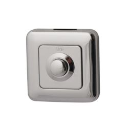 Beldrukker Qbe vierkant - chroom