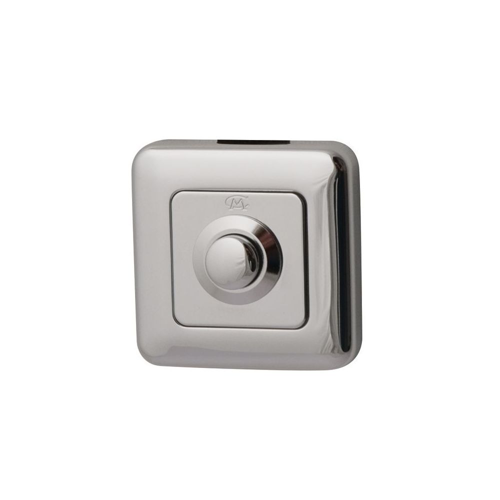 Beldrukker Qbe vierkant - chroom