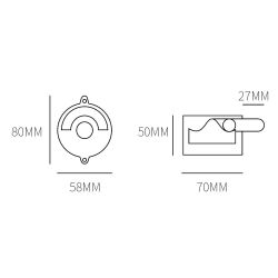 Toiletoverslag recht groen/rood - messing getrommeld