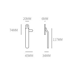 Raamboompje links met haak - messing getrommeld