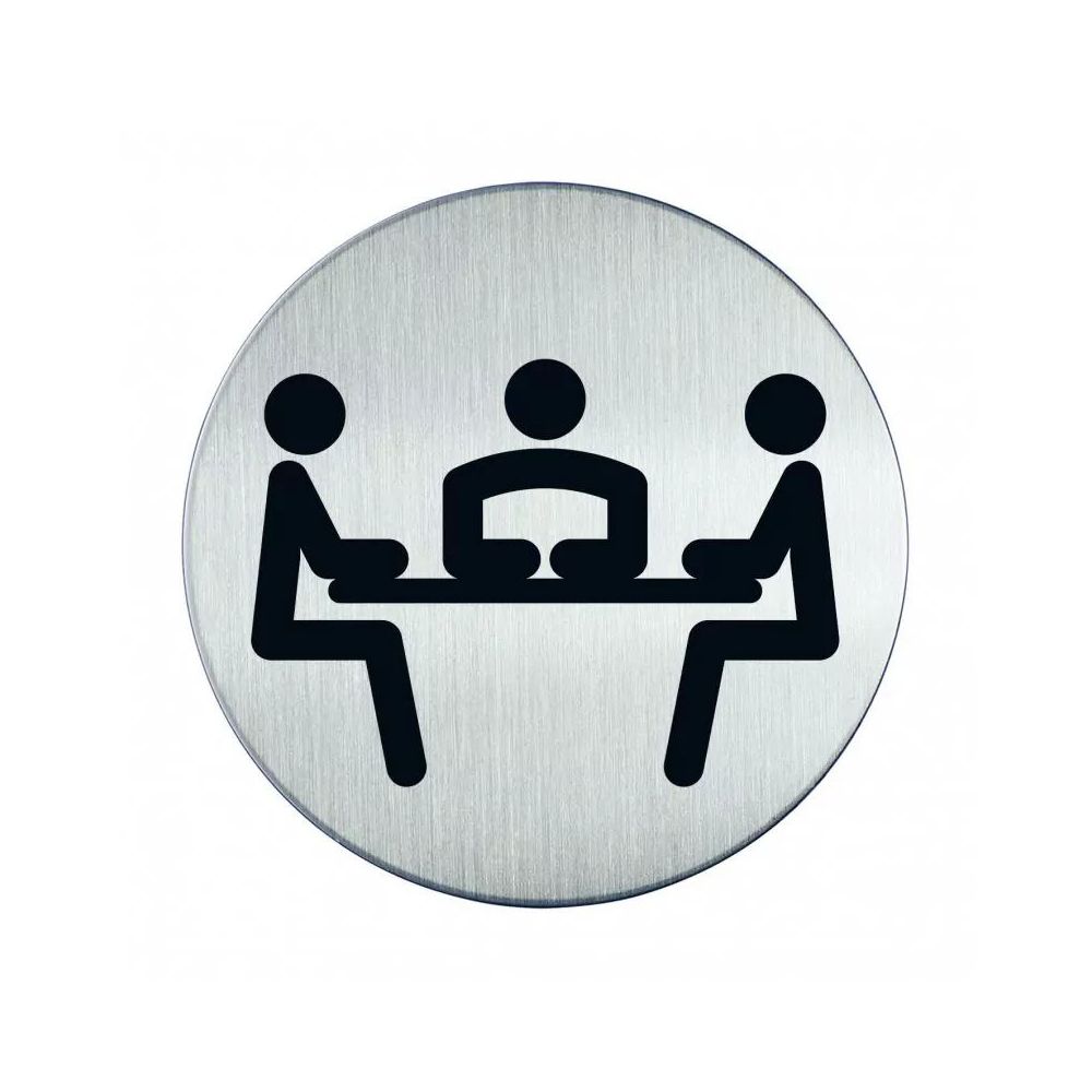 Pictogram zelfklevend rond vergaderruimte RVS