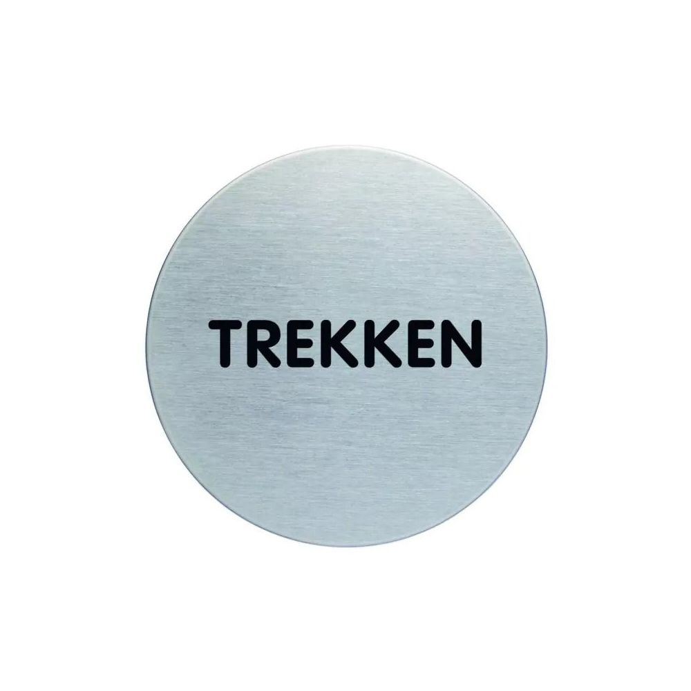 Pictogram zelfklevend rond trekken RVS
