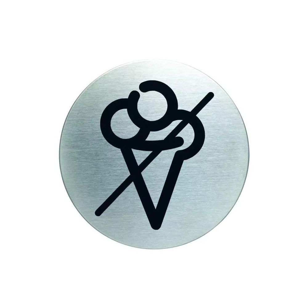 Pictogram zelfklevend rond snacks verboden RVS