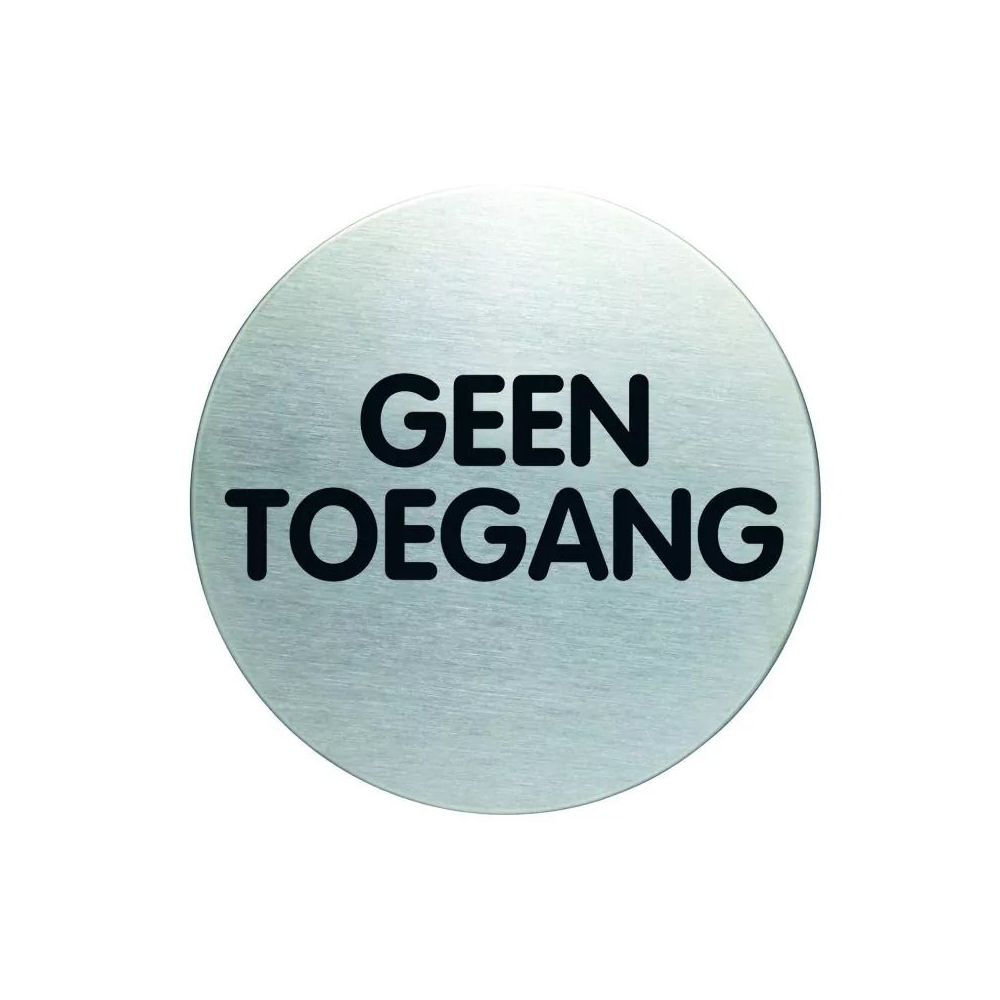 Pictogram zelfklevend rond geen toegang RVS