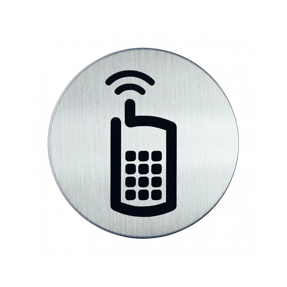 Pictogram zelfklevend rond GMS toegestaan RVS