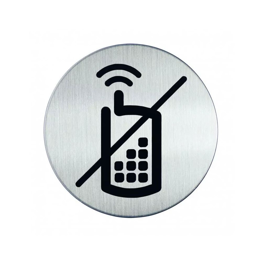 Pictogram zelfklevend rond GSM niet toegestaan RVS