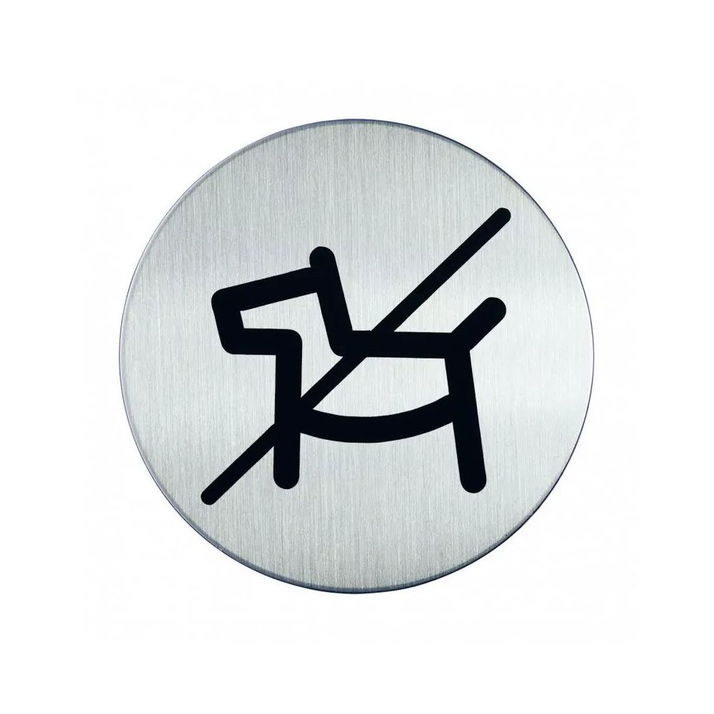 Pictogram zelfklevend rond honden verboden RVS