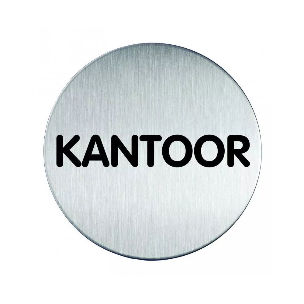 Pictogram zelfklevend rond kantoor RVS