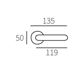 Deurkruk Baia op rozet - mat brons