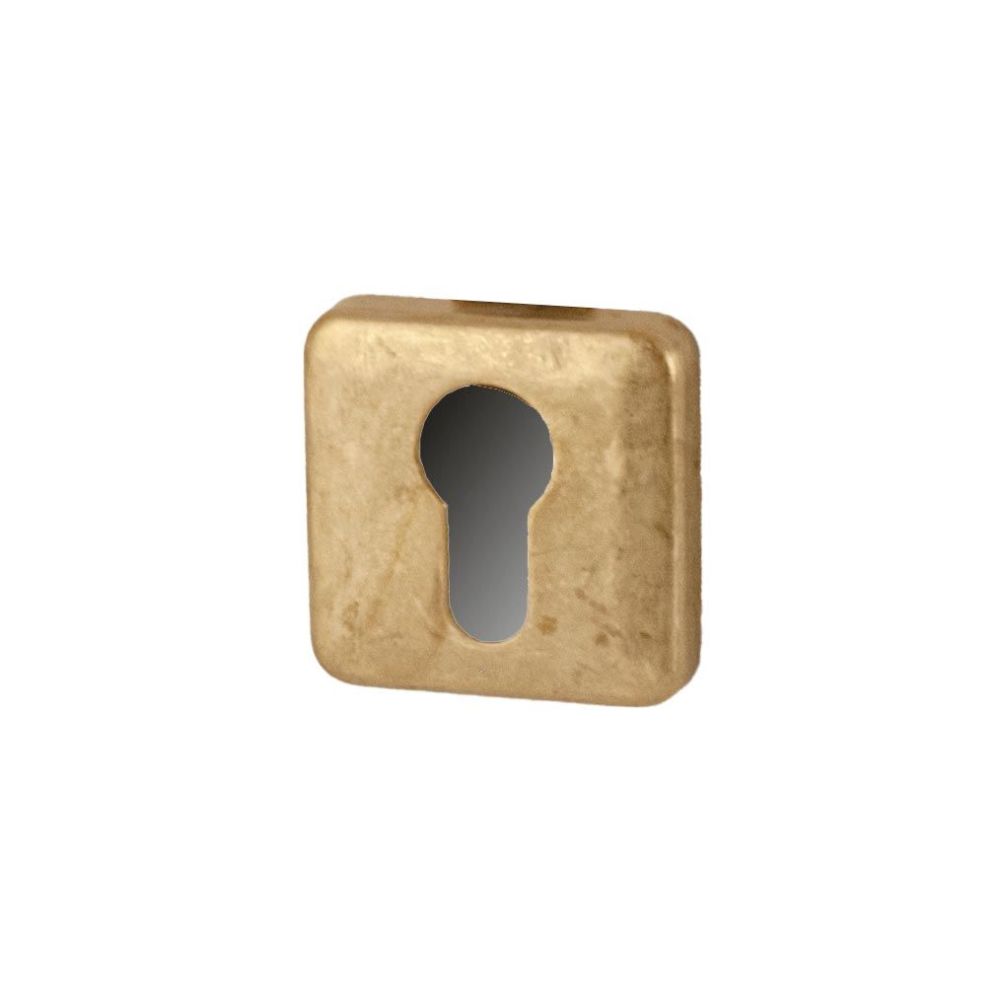 Cilinderrozetten Qbe - messing getrommeld