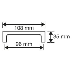 Meubelgreep vierkant 12x12x96 mm - gun metal