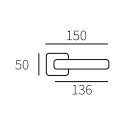 Deurkruk Zenith op vierkant rozet - messing getrommeld