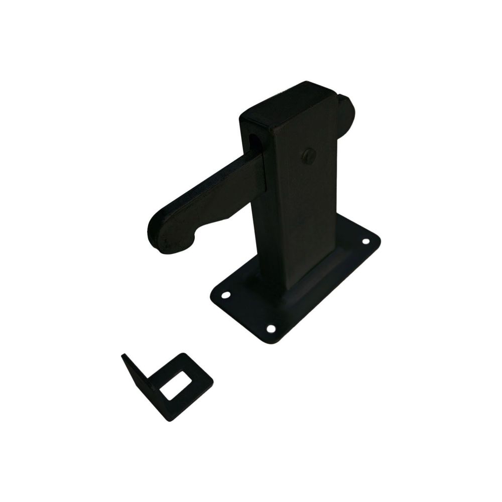 Deurvastzetter HD met vloerplaat - zwart