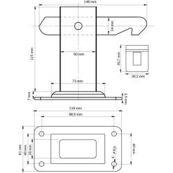 Deurvastzetter HD met vloerplaat - zwart