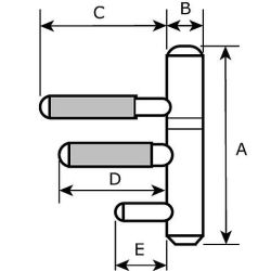 Inboorpaumelle 14mm voor stalen kozijnen Hörmann - nikkel