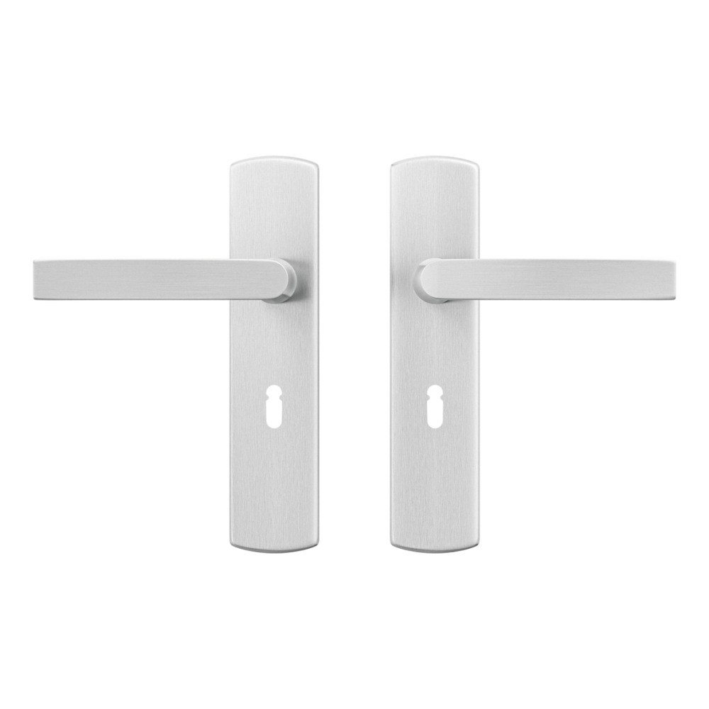 AXA Curve klik deurkruk Blok op schild sleutelgat 56mm - aluminium