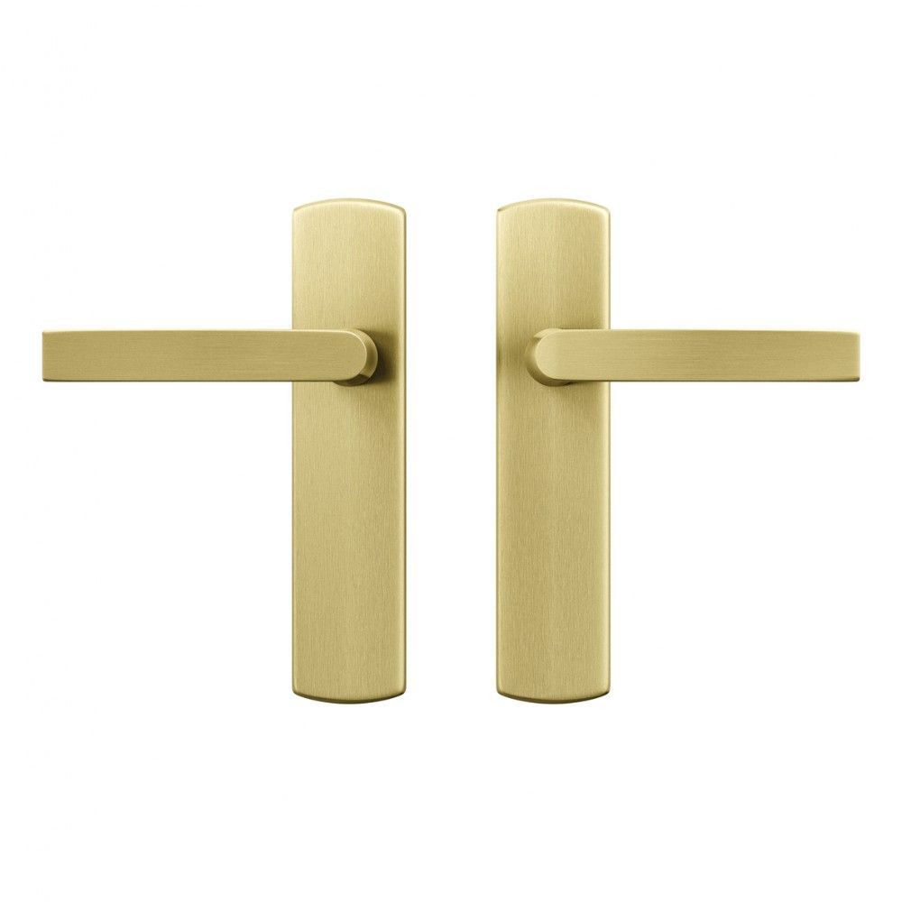 AXA Curve klik deurkruk Blok op blind schild - aluminium/goud