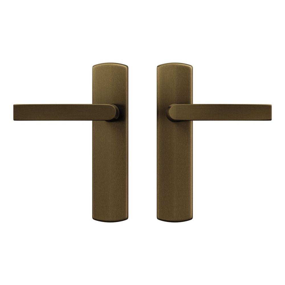 AXA Curve klik deurkruk Blok op blind schild - aluminium/brons