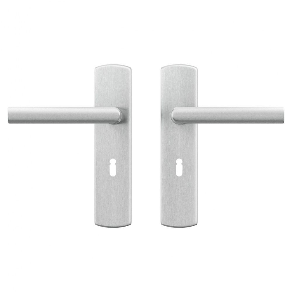 AXA Curve klik deurkruk Milan op schild sleutelgat 56mm - aluminium