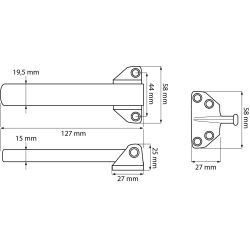 Kierstandhouder buitendraaiend SKG V1 - RVS