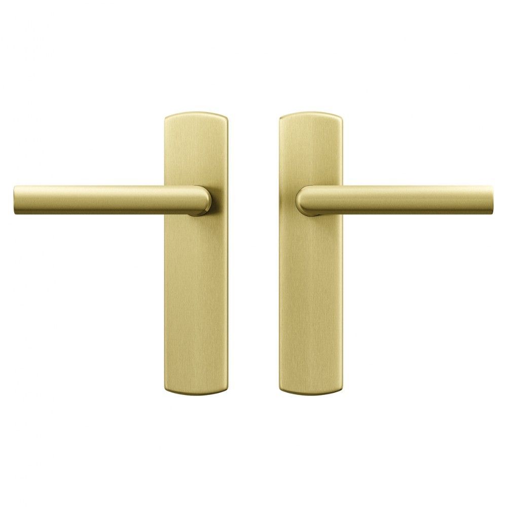 AXA Curve klik deurkruk Milan op blind schild - aluminium/goud