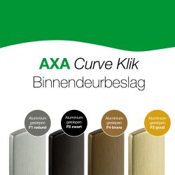 AXA Curve klik deurkruk Milan op schild profielcilindergat 72mm - aluminium/goud