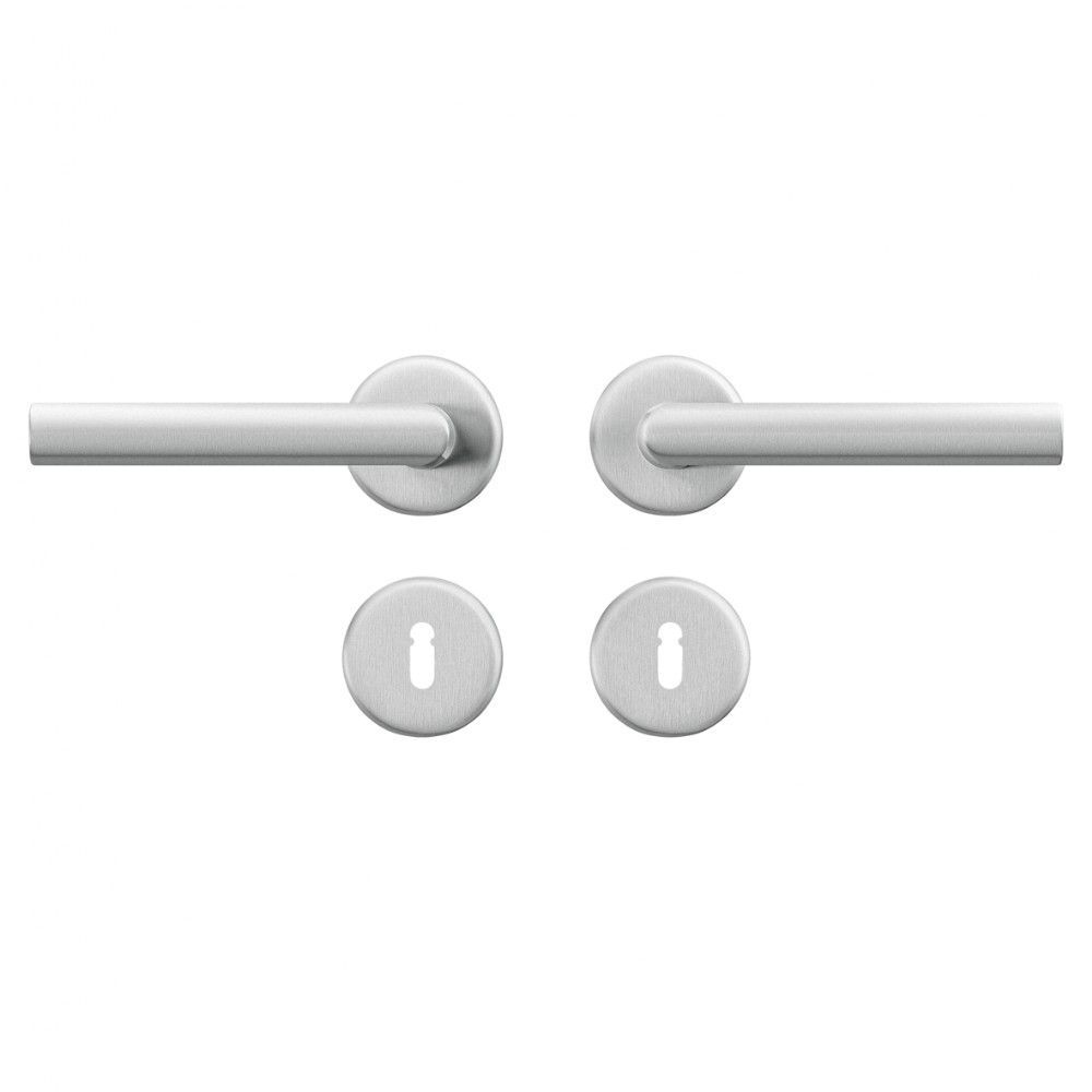 AXA Curve klik deurkruk Milan op rozet met sleutelrozetten - aluminium