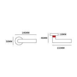 Deurkruk Toledo B op rond rozet - zwart