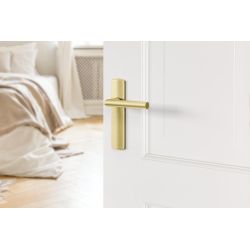 AXA Curve klik deurkruk Milan op blind schild - aluminium/goud