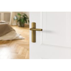 AXA Curve klik deurkruk Milan op blind schild - aluminium/brons