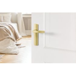 AXA Curve klik deurkruk Blok op blind schild - aluminium/goud