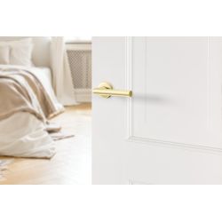 AXA Curve klik deurkruk Milan op rozet - aluminium/goud