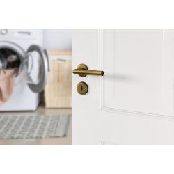 AXA Curve klik deurkruk Milan op rozet met sleutelrozetten - aluminium/brons