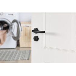 AXA Curve klik deurkruk Milan op rozet met sleutelrozetten - aluminium/zwart