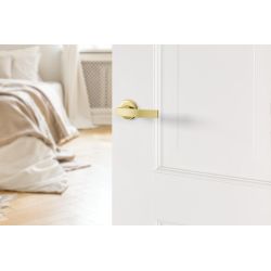 AXA Curve klik deurkruk Blok op rozet - aluminium/goud