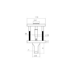 Intersteel WC-sluiting verdekt 53x53x6mm -  met stift 6-8mm -  RVS