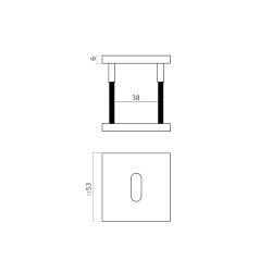 Intersteel sleutelrozetten verdekt 53x53x6mm -  RVS