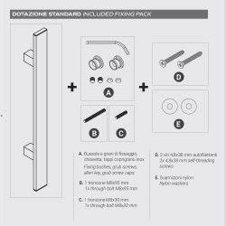 Handgreep Toronto T-model vierkant 1160x25mm - mat zwart